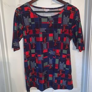 Lularoe Gigi Holiday Scotties Leggings Material L